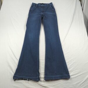 Joes Jeans Womens 26 Blue Flare Molly High Rise Raw Hem Stretch Hippie Boho